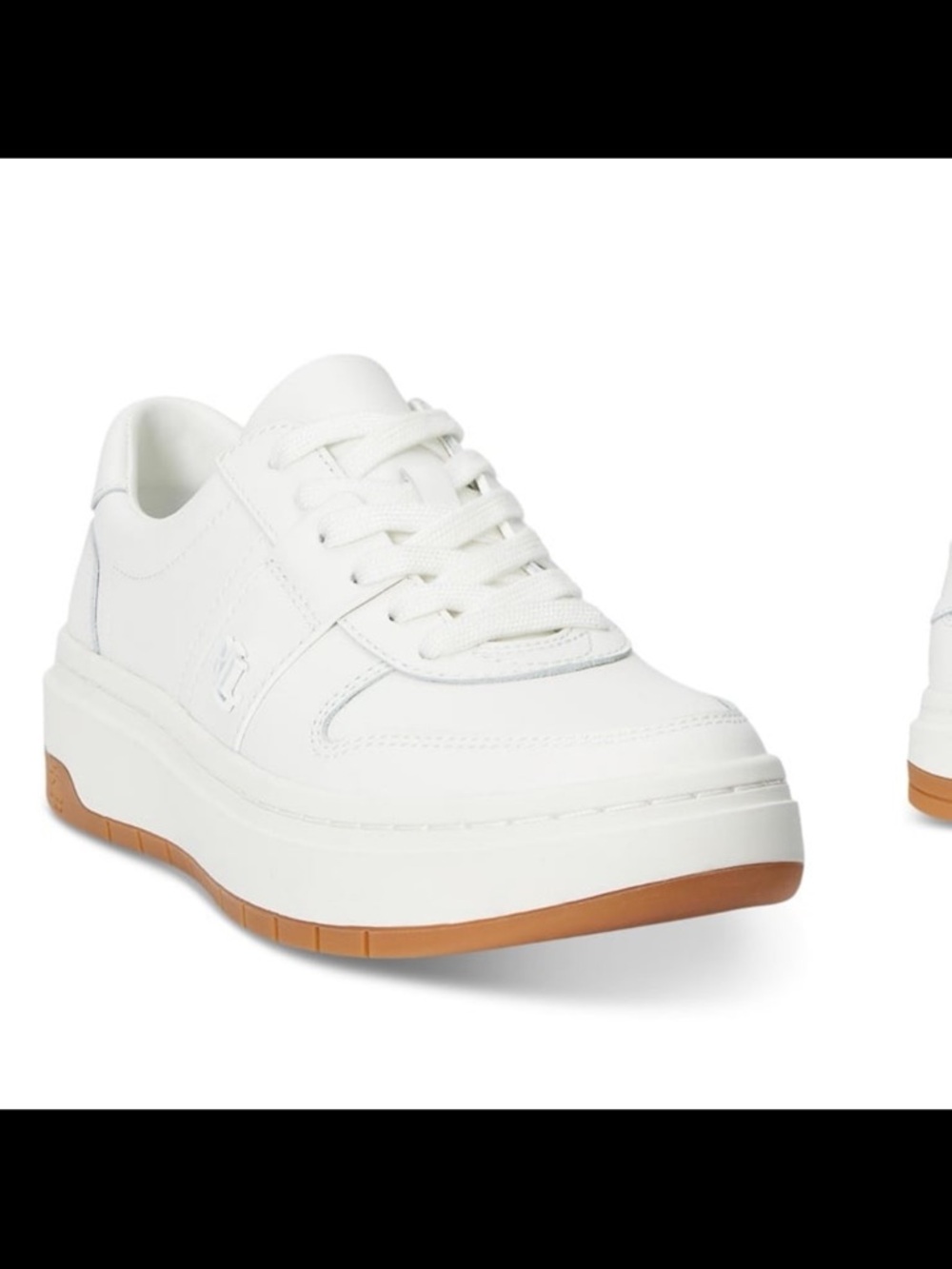 NWB Lauren Ralph Lauren women’s harlie lace up leather sneakers size 8.5